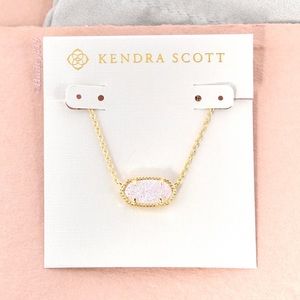 Kendra Scott Elisa Gold Necklace In Iridescent Drusy New Dust Bag Included